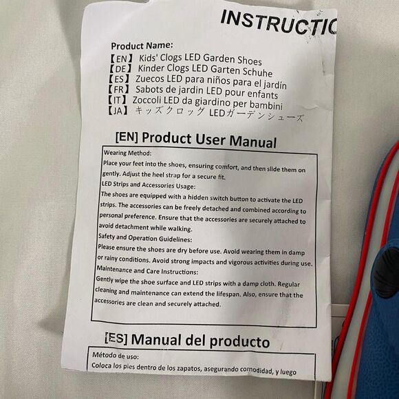 LED Kid's Clogs Garden Shoe Sandals Dark Blue Light Up Charms US Kids 10 Eu 27 - Picture 4 of 7